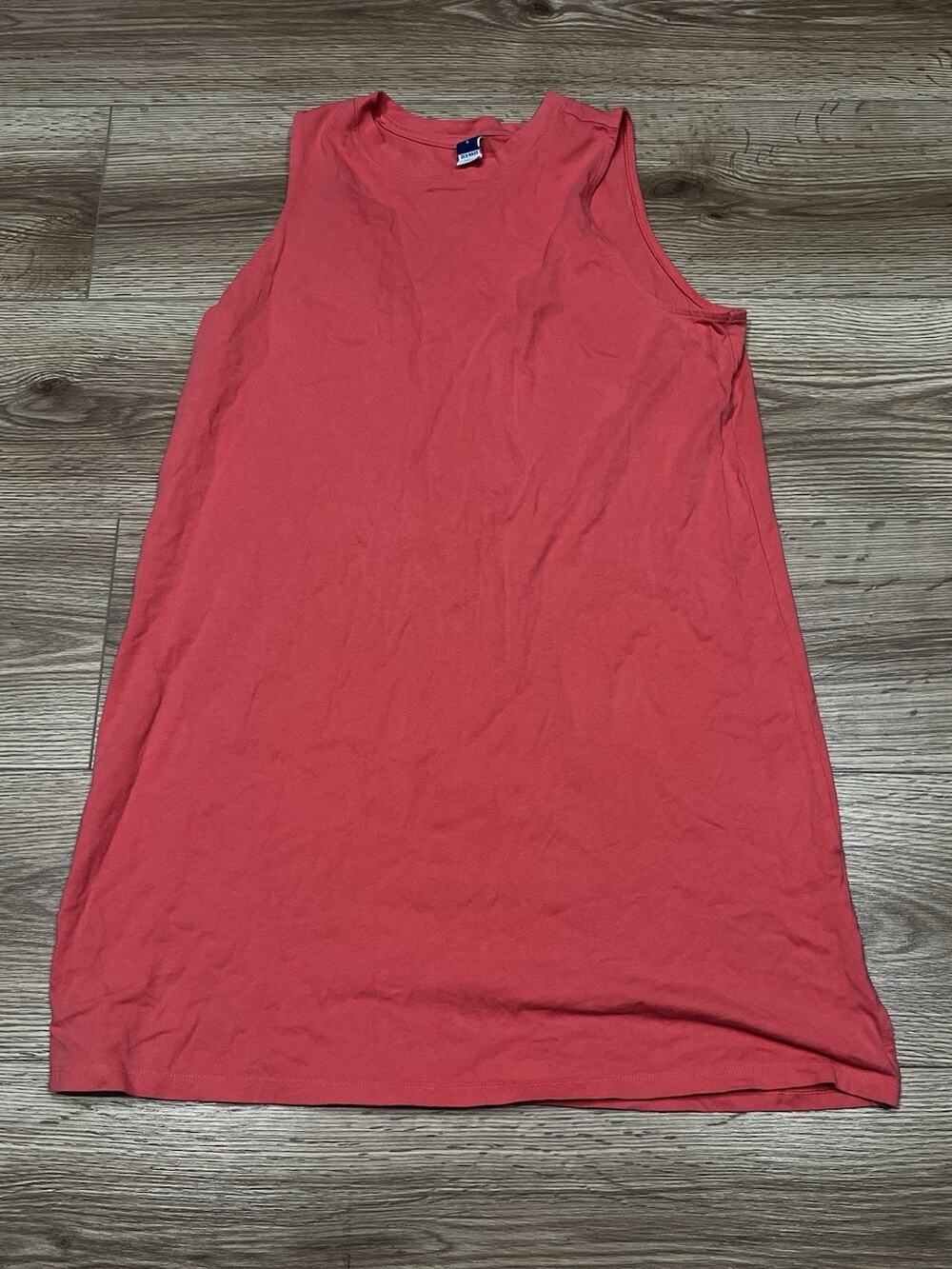 Old Navy Women’s coral Shift Dress Crew Neck Sleeveless Short Cotton S